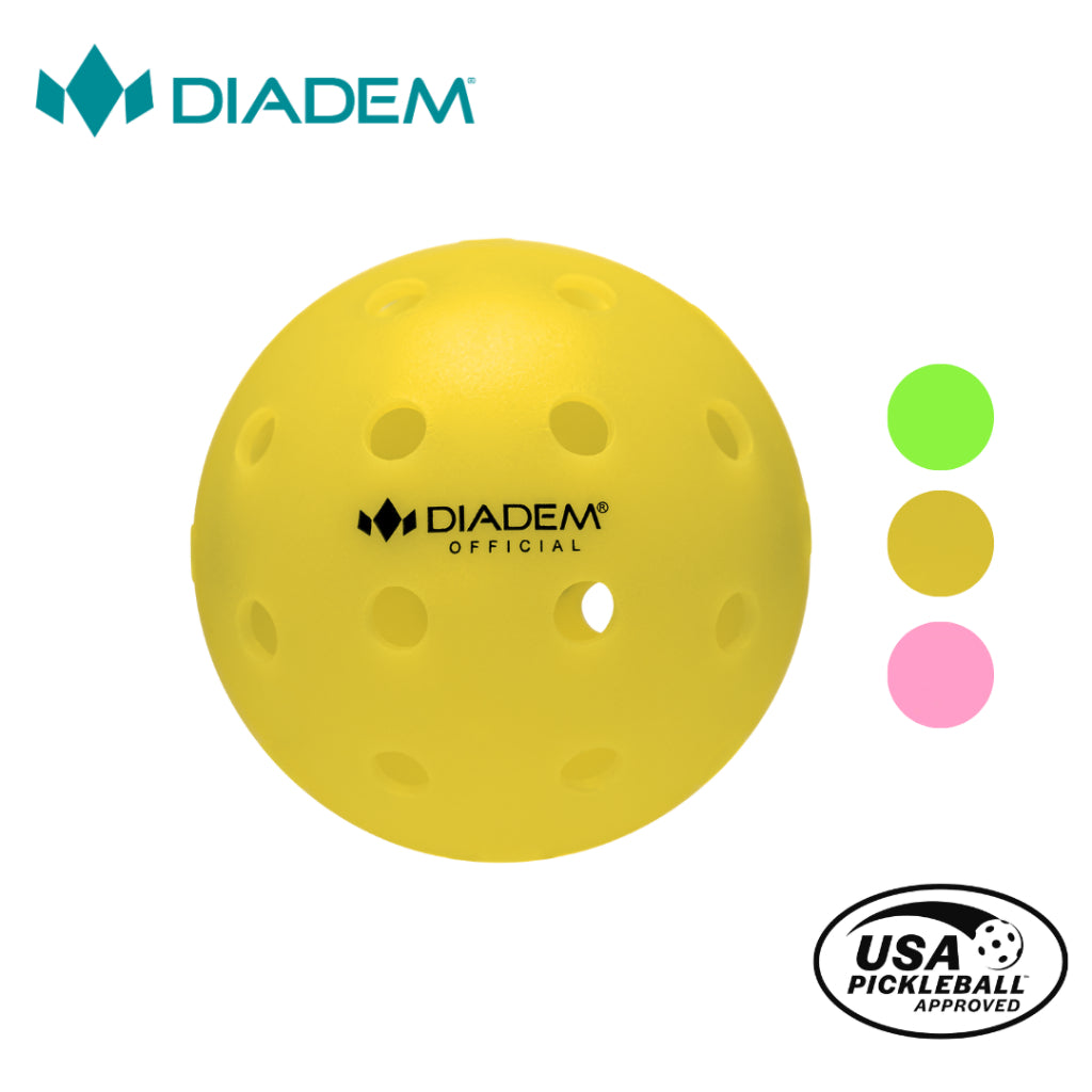 DIADEM OFFICIAL PICKLEBALL BALL - 40 HOLES (3/6/12 PACK)/ DIADEM BOLA RASMI PICKLEBALL