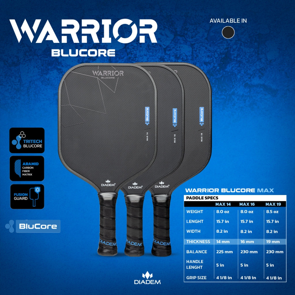 DIADEM WARRIOR BLUCORE PICKLEBALL PADDLE - USAP APPROVED | BALANCE PERFORMANCE PADDLE