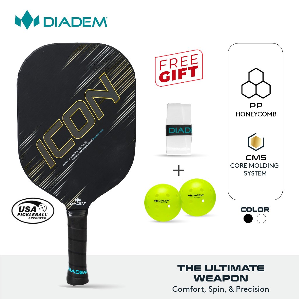 DIADEM ICON V2 PICKLEBALL PADDLE - USAP APPROVED | COMFORT PERFORMANCE PADDLE