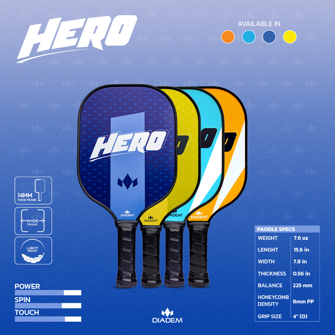 DIADEM HERO PICKLEBALL PADDLE - USAP CERTIFIED / DIADEM HERO PEDAL PICKLEBALL